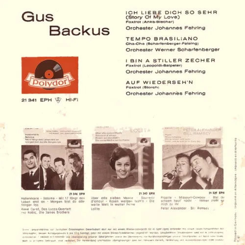 Backus Gus - Ich liebe dich so sehr (EP - nur Cover) – Bild 2