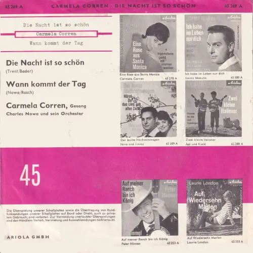 Corren Carmela - Die Nacht ist so schön – Bild 2