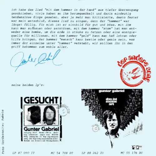 Gabriel Gunter - Mit dem Hammer in der Hand (AK) – Bild 2