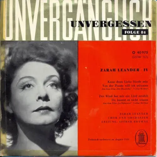 Leander Zarah - Unvergänglich-Unvergessen (EP)