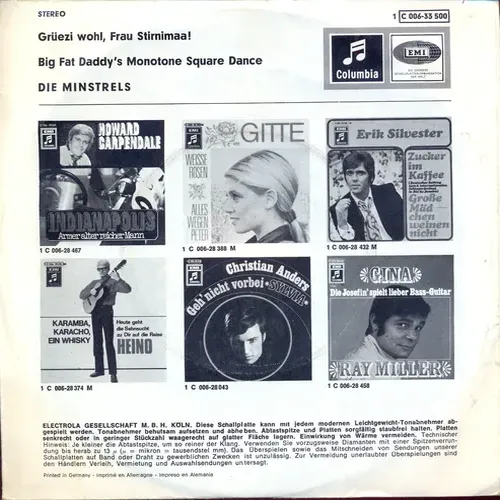 Minstrels - Gruezi wohl, Frau Stirnimaa (diff. Cover) – Bild 2