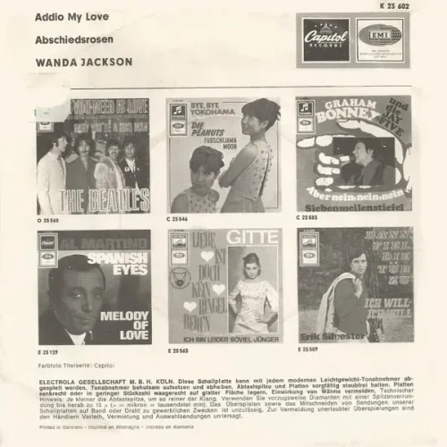 Jackson Wanda - Addio my love – Bild 2