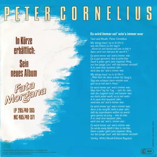 Cornelius Peter - Es wird immer sei' wie's immer war – Bild 2