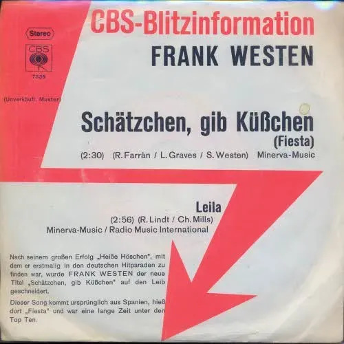 Westen Frank - Schätzchen, gib Küsschen (PROMOCOVER)