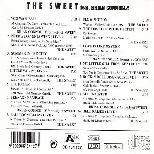Sweet (featuring Brian Connolly) - The Sweet Feat. Brian Connolly (CD) – Bild 2