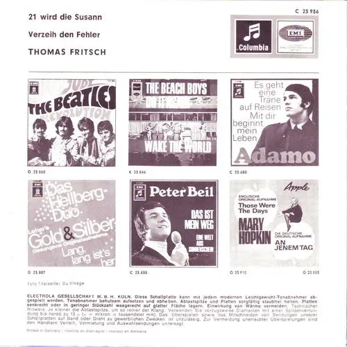 Fritsch Thomas - 21 wird die Susann (nur Cover) – Bild 2