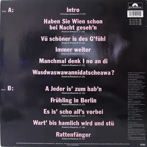 Fendrich Rainhard - Wien bei Nacht (LP) – Bild 2