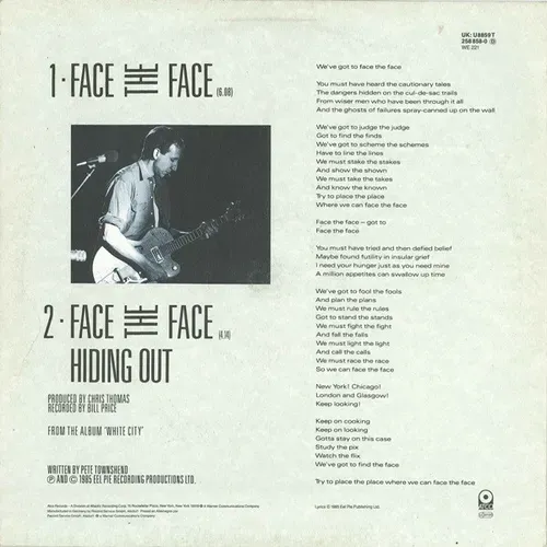 Townshend Pete - Face the face (Maxi-Single) – Bild 2