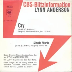 Anderson Lynn - Cry (nur Cover-Promo)