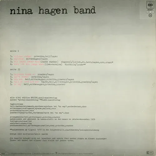 Hagen Nina - Unbehagen (LP) – Bild 2