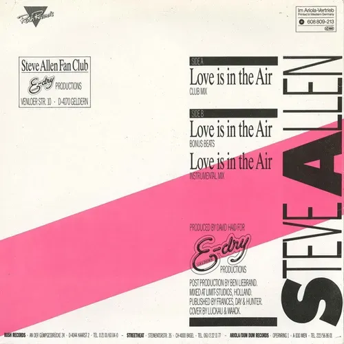 Allen Steve - Love is in the air (Maxi-Single) – Bild 2