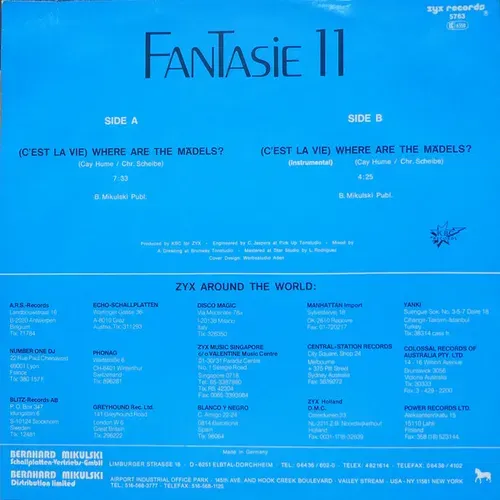 Fantasie 11 - (C'est La Vie) Where Are The Mädels? (Maxi-Single) – Bild 2