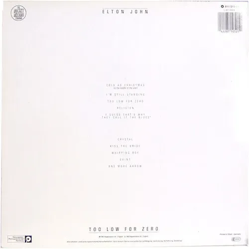 John Elton - Too low for zero (LP) – Bild 2