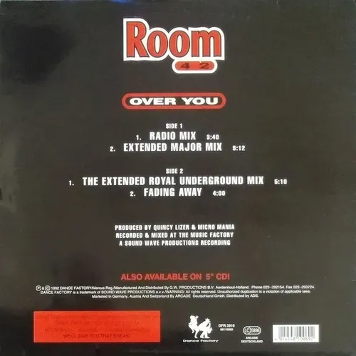 Room 42 – Over you (Maxi-Single - NL) – Bild 2