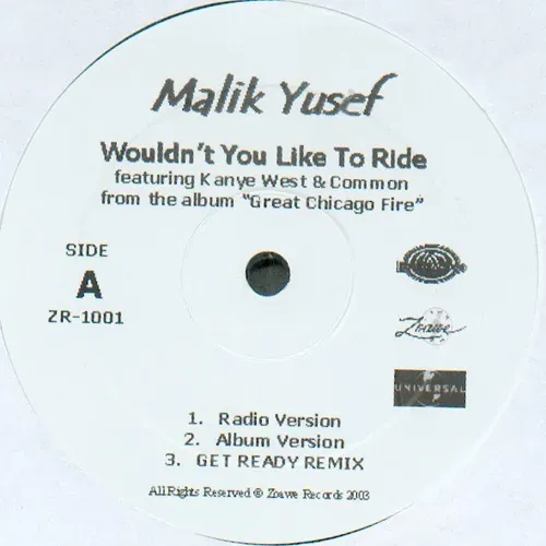 Malik Yusef - Wouldn't you like to ride (Maxi-Single - US)