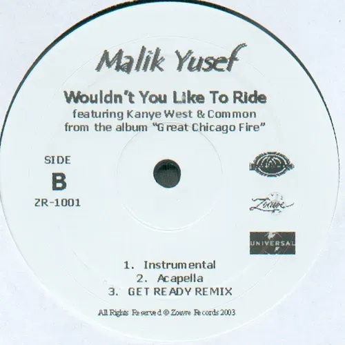 Malik Yusef - Wouldn't you like to ride (Maxi-Single - US) – Bild 2