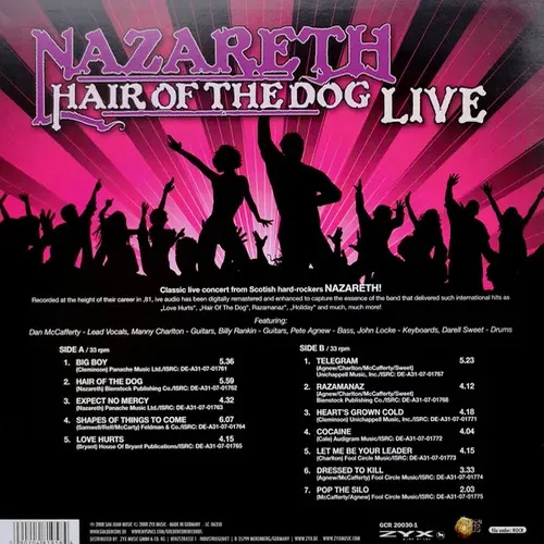 Nazareth - Hair of the dog (Live) (LP) – Bild 2
