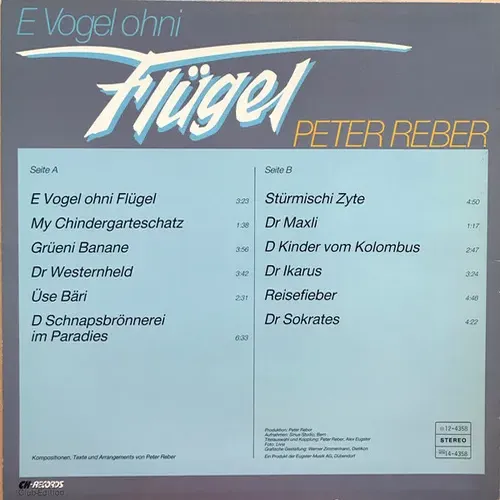 Reber Peter - E Vogel ohni Flügel (LP-CH) – Bild 2