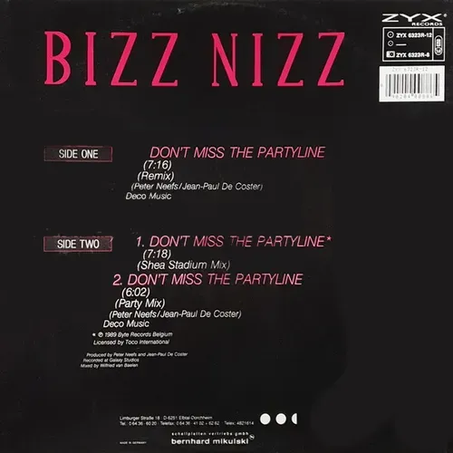 Bizz Nizz - Don't miss the partyline (REMIX) (Maxi-Single) – Bild 2