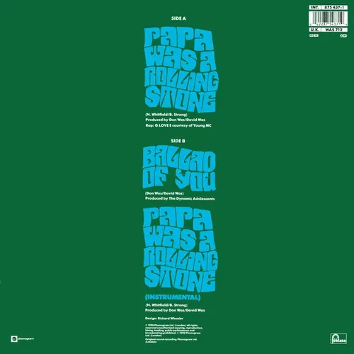Was Not Was - Papa was a Rolling Stone (Maxi-Single) – Bild 2