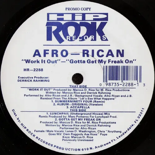 Afro Rican - Work it out (Maxi-Single-US Promo) – Bild 2