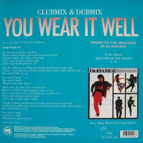 DeBarge El - You wear it well (Maxi-Single) – Bild 2