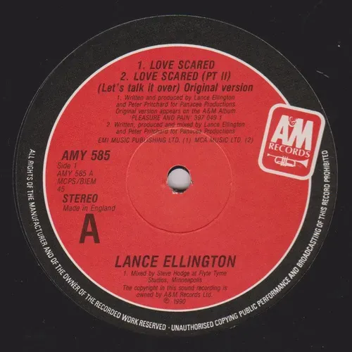 Ellington Lance - Love scared (Maxi-Single-UK) – Bild 2