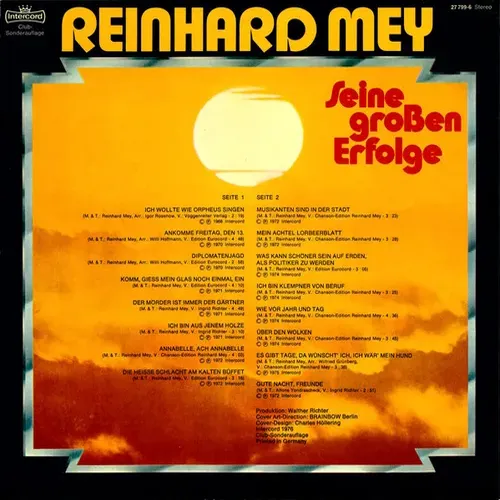 Mey Reinhard - Seine grossen Erfolge (LP) – Bild 2
