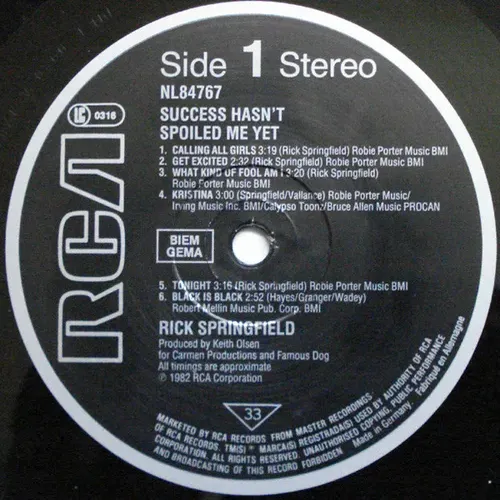 Springfield Rick - Success hasn't spoiled me yet (LP-UK-Europ.) – Bild 3
