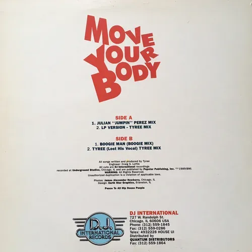 Tyree - Move your body (Maxi-Single-US) – Bild 2