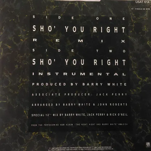 White Barry - Sho' you right (Maxi-Single-UK) – Bild 2