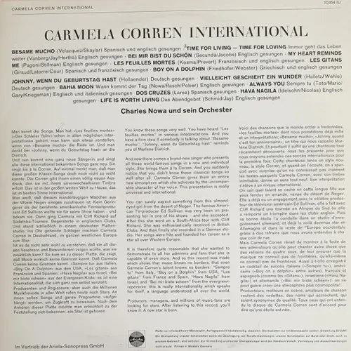 Corren Carmela - International (LP) – Bild 2