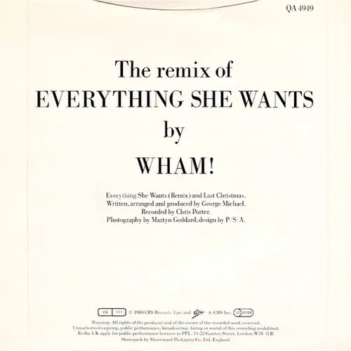 Wham - Everything she wants (nur Cover - UK) – Bild 2
