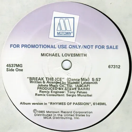 Lovesmith Michael - Break the ice (Maxi-Single-Promo - US) – Bild 2