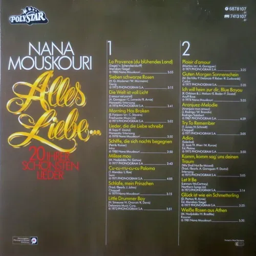 Mouskouri Nana - Alles Liebe... (LP) – Bild 2