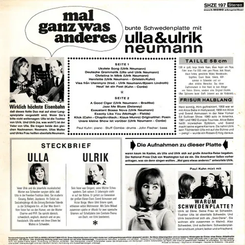 Neumann Ulla & Ulrik - Mal ganz was anderes (LP) – Bild 2