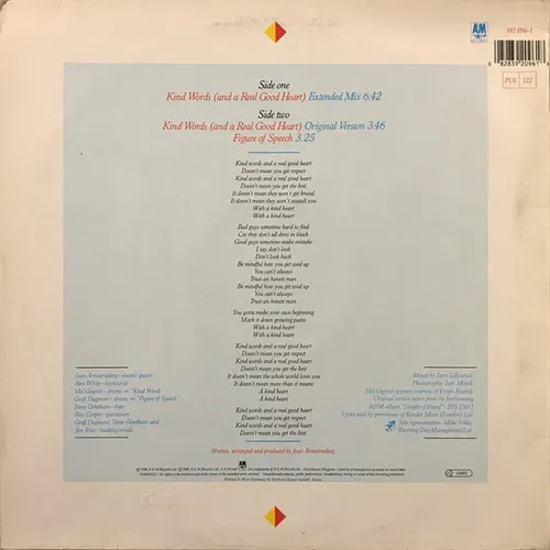 Armatrading Joan - Kind words (and a real good heart) (Maxi-Single) – Bild 2