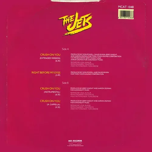 Jets - Crush on you (Maxi-Single-UK) – Bild 2