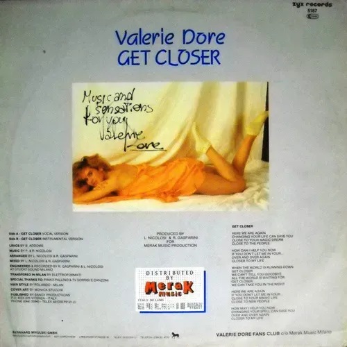 Dore Valerie - Get closer (Maxi-Single) – Bild 2