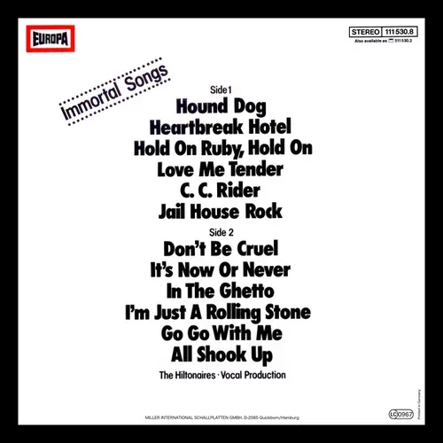 Hiltonaires - Immortal Songs (LP) – Bild 2