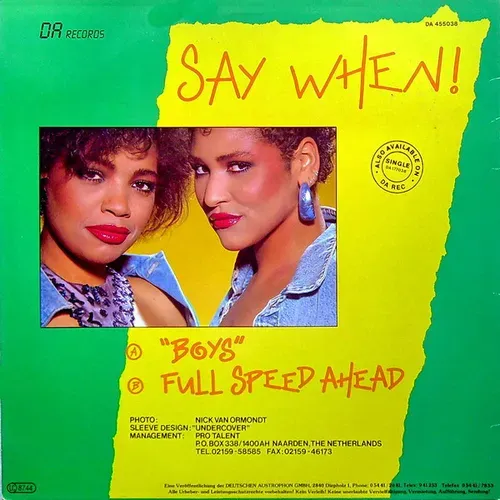 Say when - Boys (Maxi-Single-NL) (Weissmuster) – Bild 2