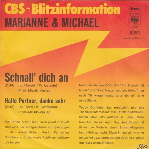 Marianne & Michael - Schnall' dich an (Promo) – Bild 2