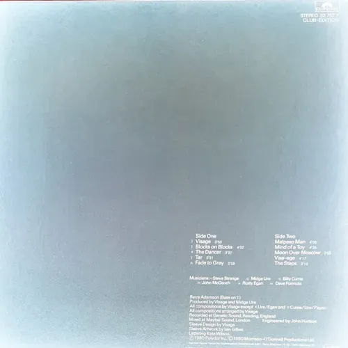 Visage - Visage (LP) Club Edition – Bild 2
