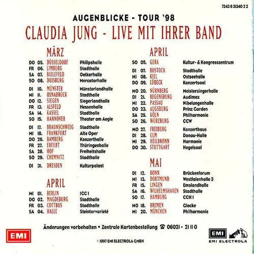 Jung Claudia - Augenblicke (CD) – Bild 3