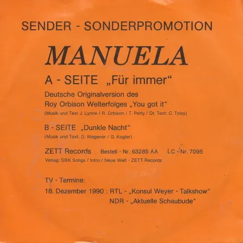 Manuela - Für Immer (Sender-Sonderpromotion)