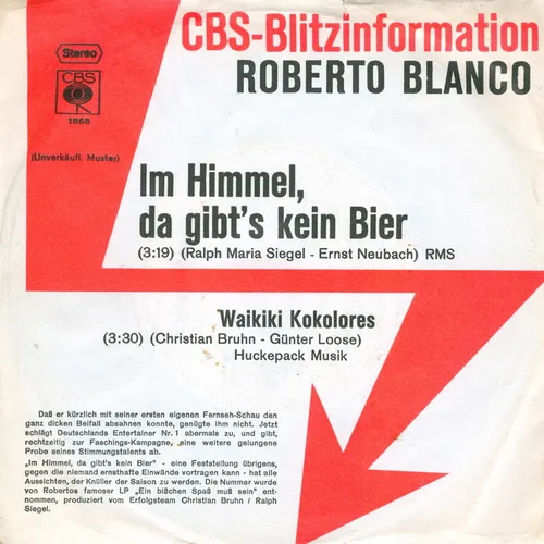 Blanco Roberto - Im Himmel, da gibt's kein Bier (Promo)