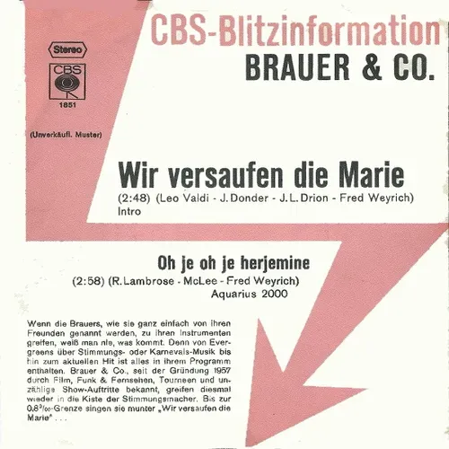 Brauer & Co - Wir versaufen die Marie (Promo)
