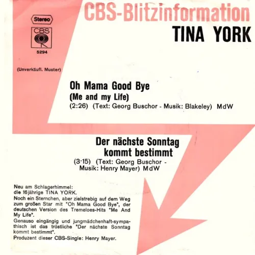 York Tina - Oh mama good bye (Promo)