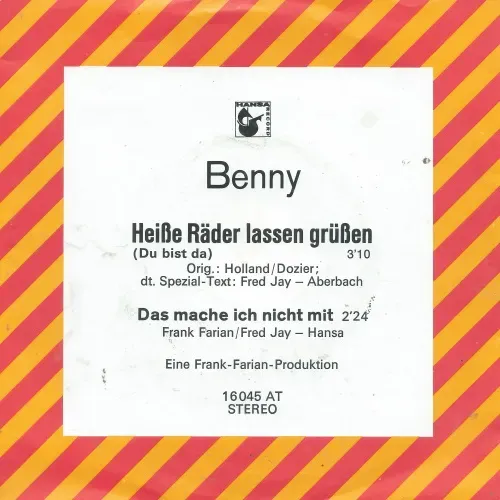 Benny - Heisse Räder lassen grüssen (PROMO-Cover)