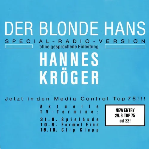 Kröger Hannes - Der blonde Hans (PROMO)